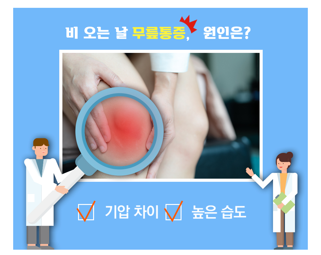  비오는 날 무릎통증, 원인은? 기압차이 높은습도 