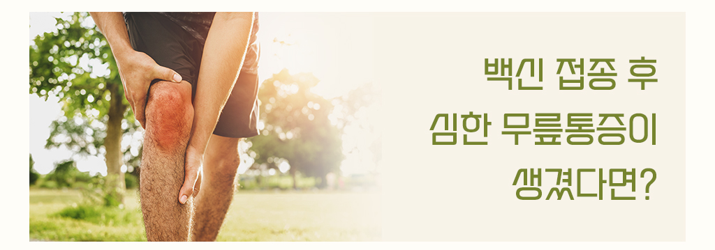 백신 접종 후 심한 무릎 통증이 생겼다면?