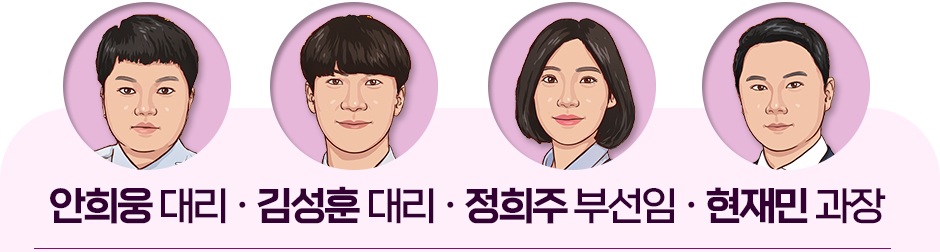 안희웅 대리 · 김성훈 대리 · 정희주 부선임 · 현재민 과장